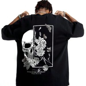 CAMISETA DE FLORES Y CALAVERA